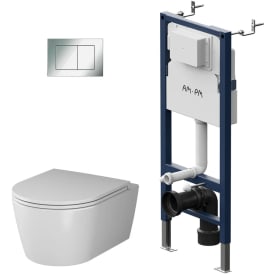 AM.PM Func toiletpakke, uden skyllekant, hvid/krom