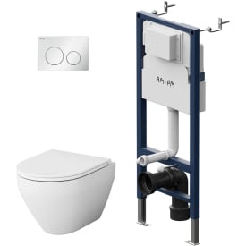AM.PM Spirit V2.0 toiletpakke, uden skyllekant, hvid/krom