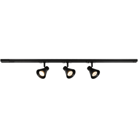 Nordlux Eik Link 3 skinnespots + strømskinne, 1 meter, sort