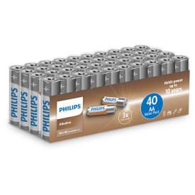 Philips Tech Alkaline AA batterier, 40 stk.