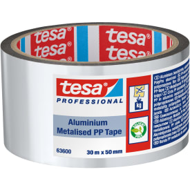 tesa aluminiumtejp 63600, 0 - 60 °C, stor kärna, 50 mm x 30 m