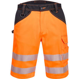 Portwest PW3 arbejdsshorts, Hi-Vis Orange/Sort, 34