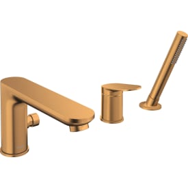 Duravit Wave badekarbatteri med dusjsett, børstet bronse