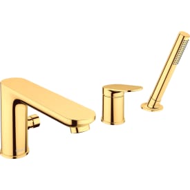 Duravit Wave badekarbatteri med dusjsett, polert gull
