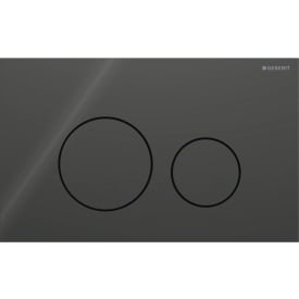 Geberit Sigma 40 Round spolplatta, svart glas