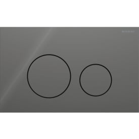 Geberit Sigma 40 Round spolplatta, grått glas