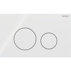 Geberit Sigma 40 Round spolplatta, vitt glas