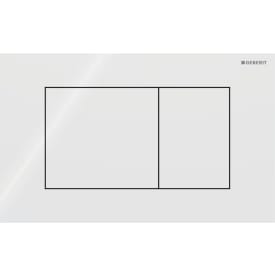Geberit Sigma 40 Square spolplatta, vitt glas