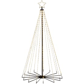 Konstmide metal juletræ med lys, 180 cm