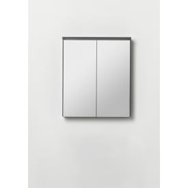 Hafa Edge speilskap, med lys, 60x70 cm, antrasittgrå