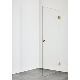 Hafa Infinity dusjdør, 78,8 cm, klart glass, messing profil
