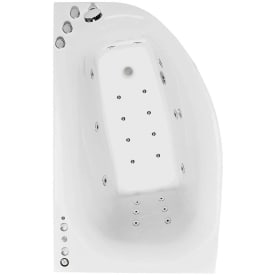 Bathlife Trivsam boblebad premium, 160 cm, høyre, hvit