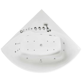 Bathlife Rofylld boblebad premium, 140 cm, hjørne, hvit