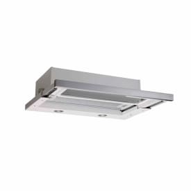 Eico Eicoline X uttrekksventilator, 60 cm, rustfritt stål/hvitt glass