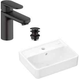 Hansgrohe Xanuia Q håndvask-pakke, 45x34 cm, hvid/sort