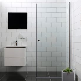 Bathlife Mångsidig dusjdør, 100 cm, klart glass, sølv profil