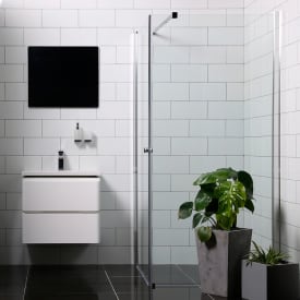 Bathlife Mångsidig dusjhjørne, 100x90 cm, klart glass, sølv profil