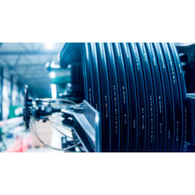 Hallingplast trykkrør PE100RC blå stripe, 25 mm, SDR11, kveil á 100 m