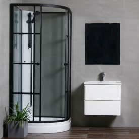 Bathlife Betrakta Dusjkabinett, 80x80 cm, Sort Matt/Klart Glass