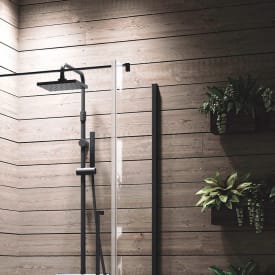 Novellini Young 2.0 dusjvegg, 89 cm, klart glass, krom profil