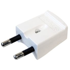 10 stk Flatplugg uten jord 16A IP20 forsterket hvit