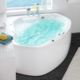 Hafa Aqua 140C Upgrade boblebad, hjørne, 1435x1435 mm, akryl, hvit