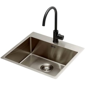 Lavabo Kubus 540 soft kjøkkenvask, 54x50 cm, sort krom