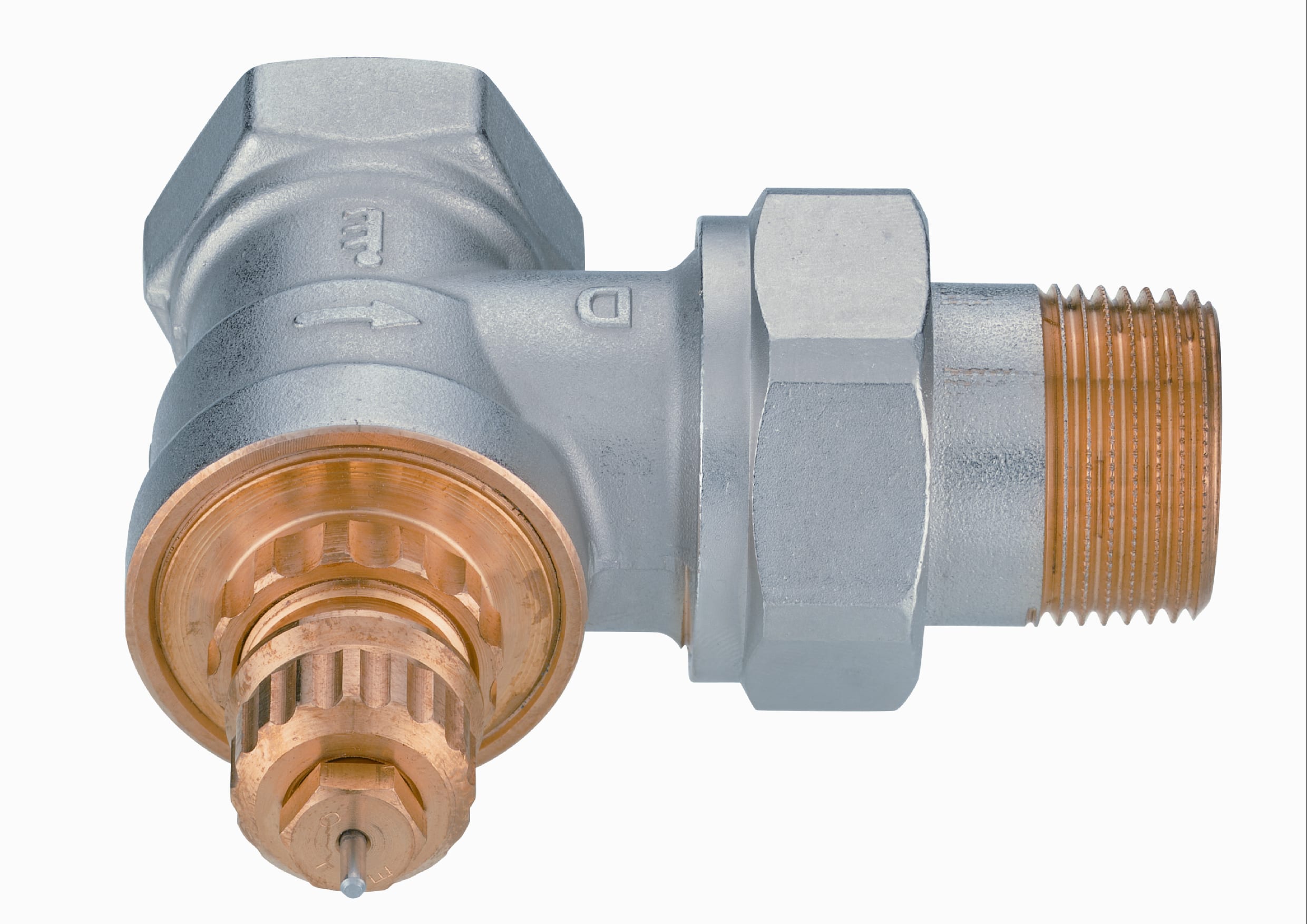 Kob Danfoss RA-G radiatorventil pa 3/4\" vinkellobende til et-strengs ...