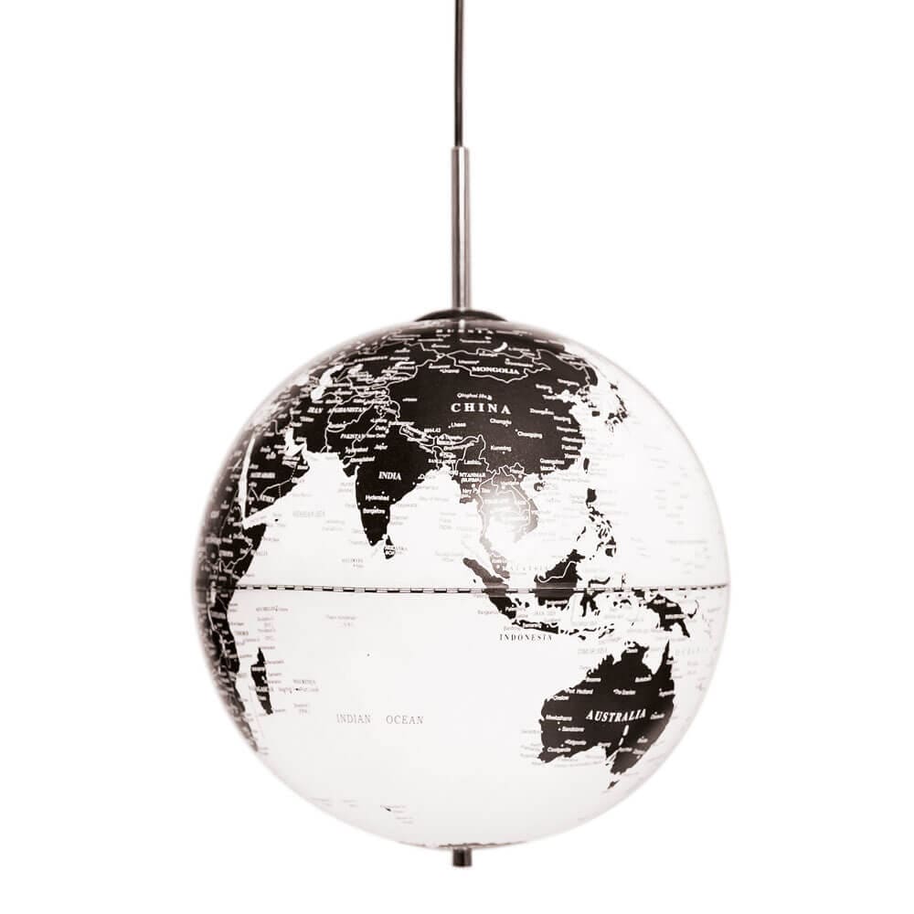 Køb Globus Pendel med lys 30cm | Lysende hænge Globus Halo Design The World Globus