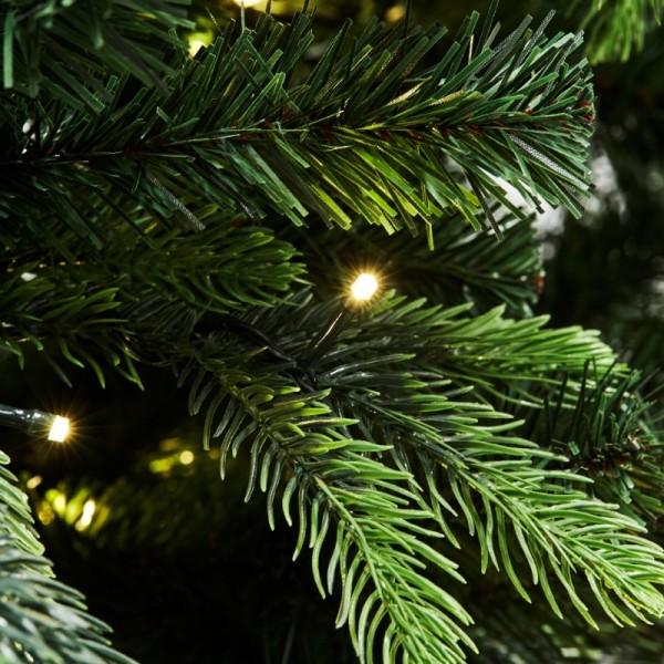 Konstgjord julgran med belysning, extra naturtrogen, 180x122 cm