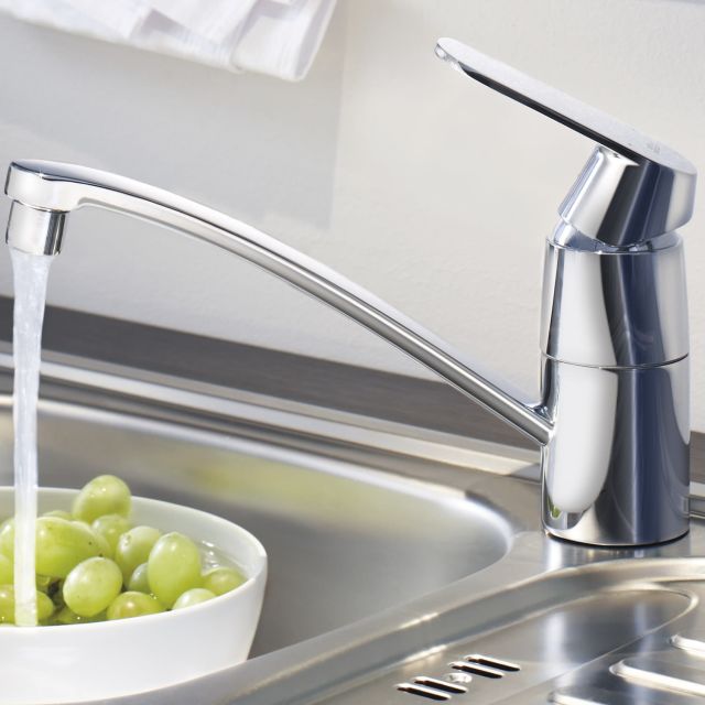 Grohe Eurosmart Cosmo Pull Out Kitchen Mixer Tap In Chrome With Single Lever Mixer - View #10