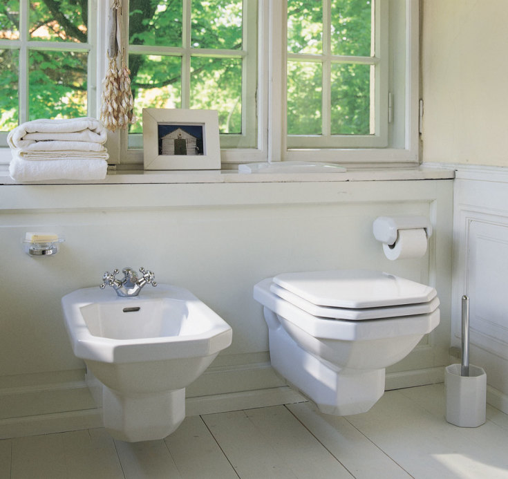 Duravit 1930 væghængt toilet, rengøringsvenlig, hvid