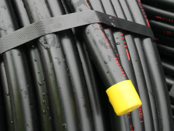 200 meter Wavin jordvarmerør, 40 mm, PE80, PN6, sort/rød