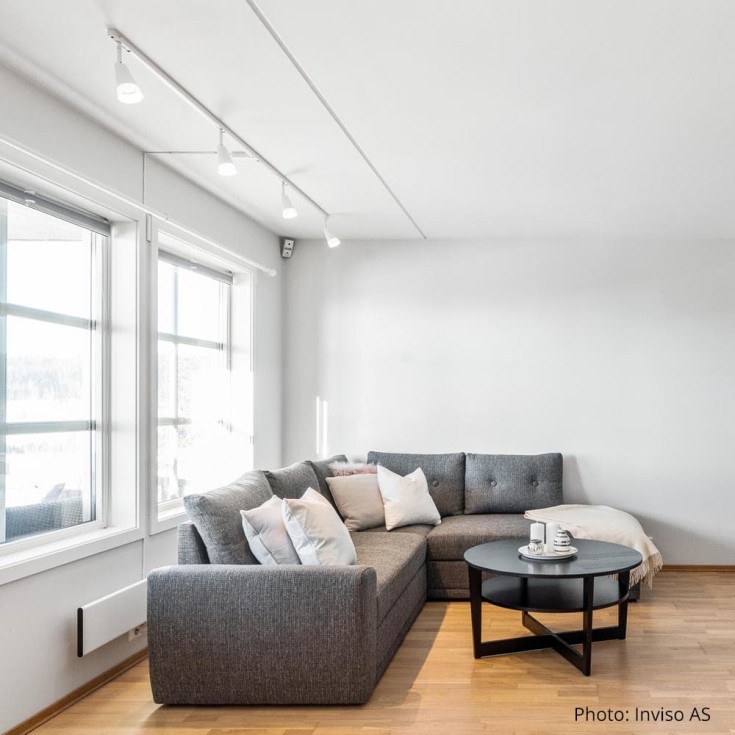 SG Zip Glas 1F skinnespot, dimtowarm, hvid