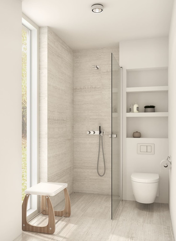 Dansani Match brusedør, model A, 87 cm, klart glas, satin profil