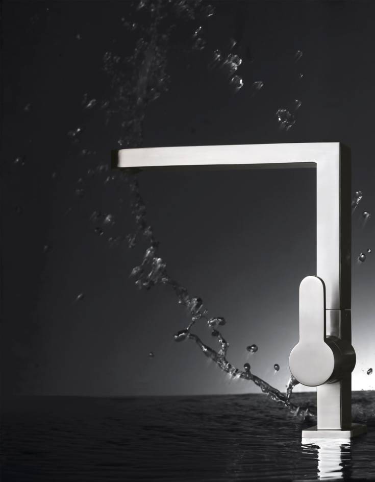 Primy A Square køkkenarmatur, stål