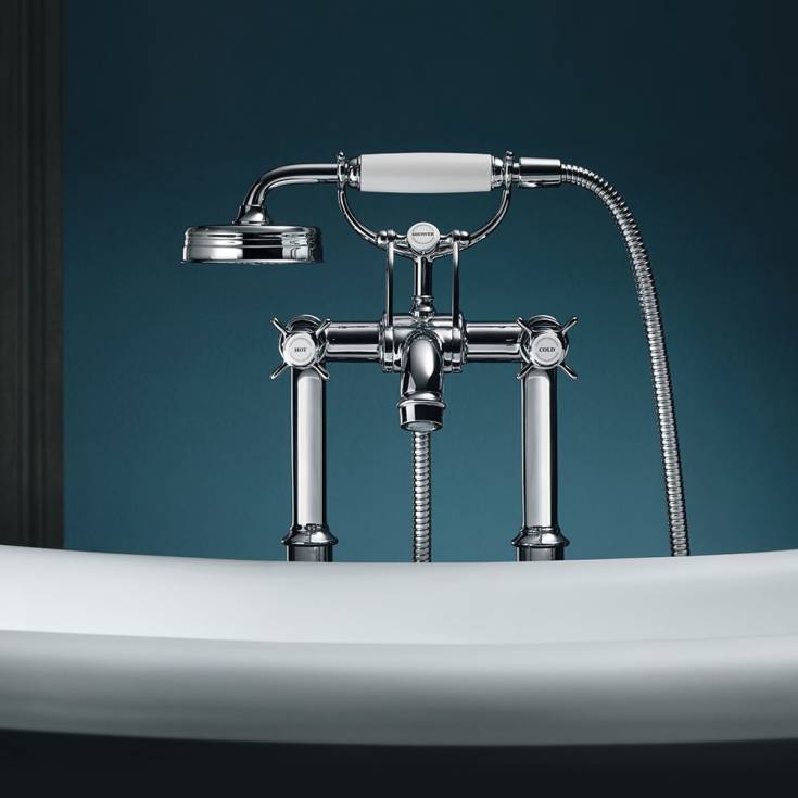 AXOR Montreux golvmonterad badkarsblandare m/duschset - Krom