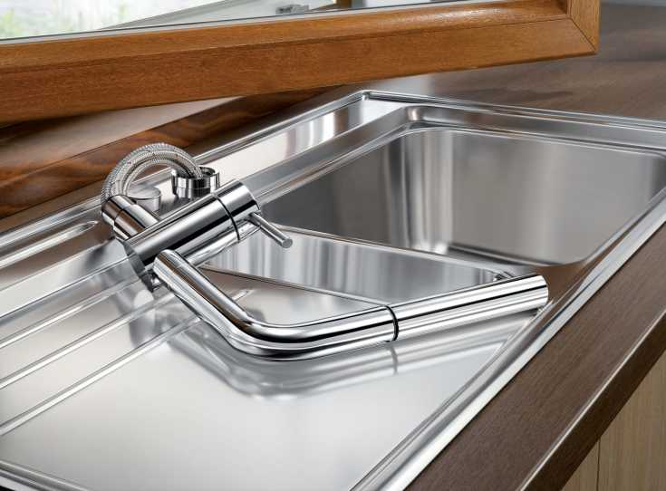 Blanco Linus-S-F kjøkkenarmatur, uttrekkbar tut, krom