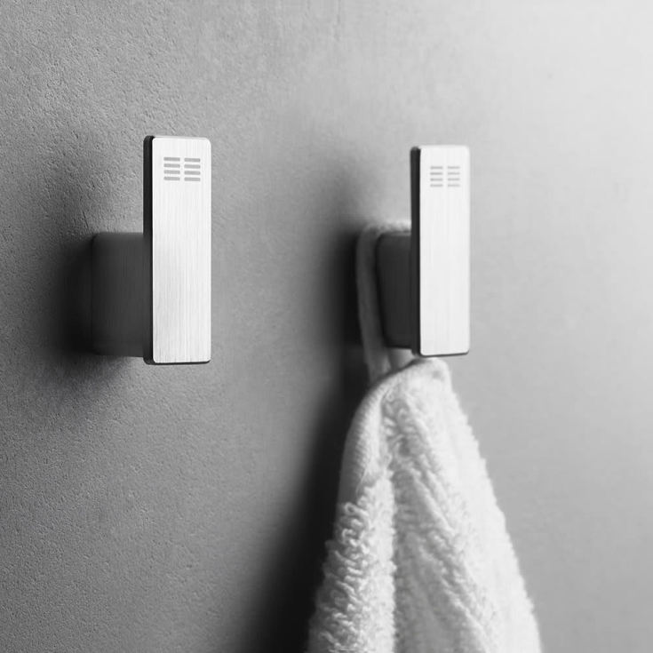 Unidrain Reframe håndklædekrog, 2 stk., børstet rustfrit stål