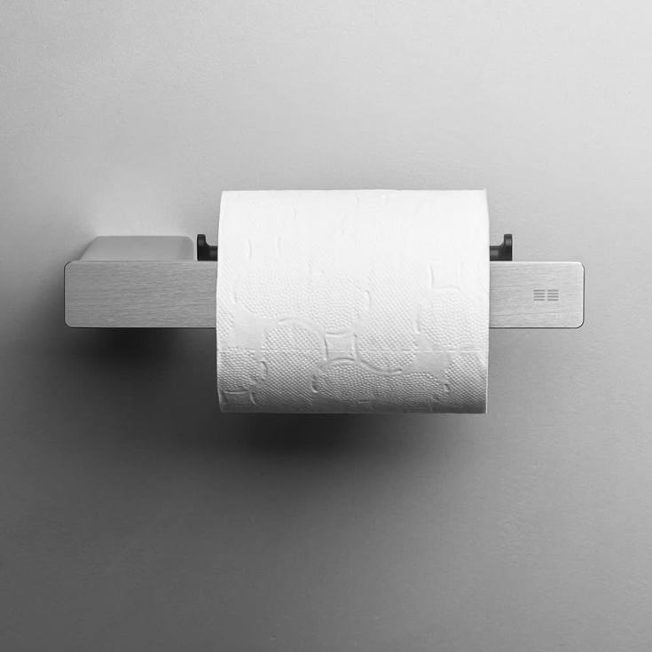 Unidrain Reframe toiletrulleholder, børstet rustfrit stål