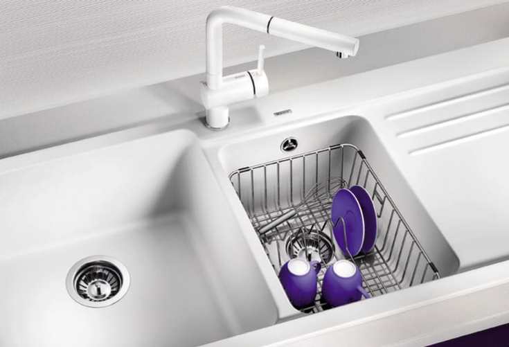 Blanco Naya 8 S UX køkkenvask, 116x50 cm, hvid