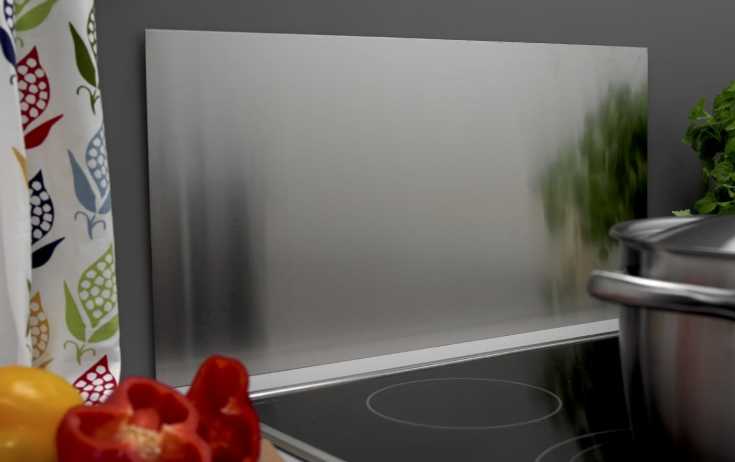 Millarco stänkplatta, 80x40 cm, fyrkantig, borstat rostfritt stål