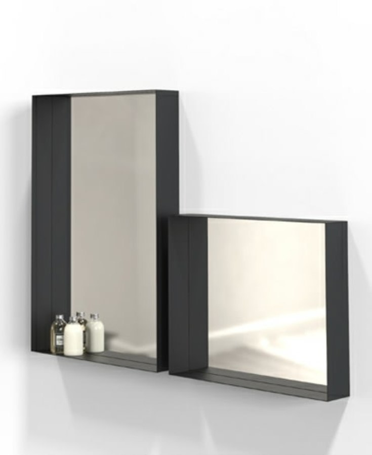 Frost Unu speil, 60x50 cm, sort