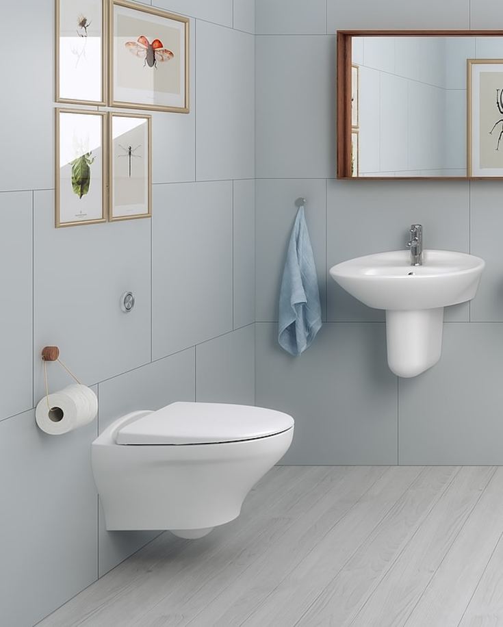 Gustavsberg Estetic 8330 vägghängd toalett, utan spolkant, rengöringsvänlig, vit