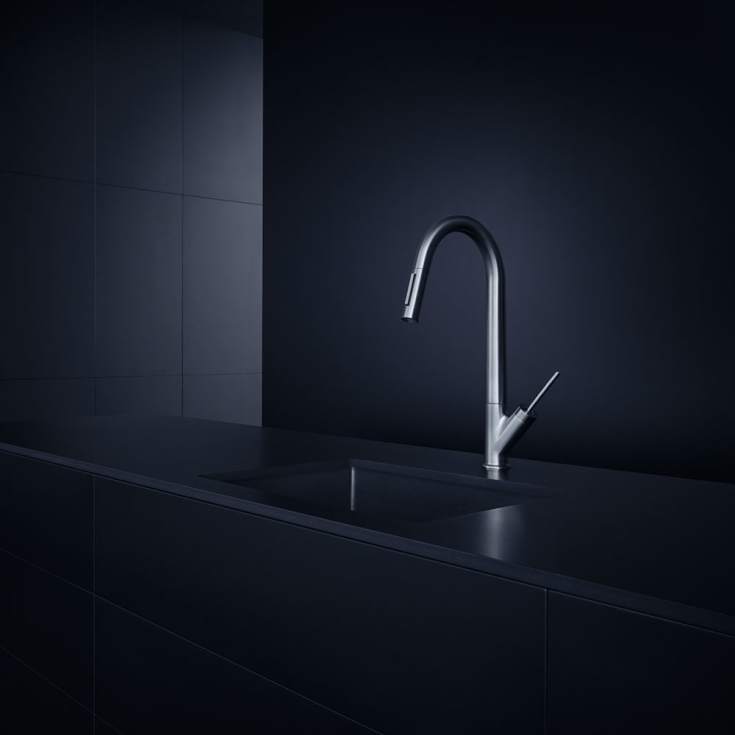 Axor Starck Semi-Pro Kjøkkenbatteri, nedtrekkbar tut/dusj, krom