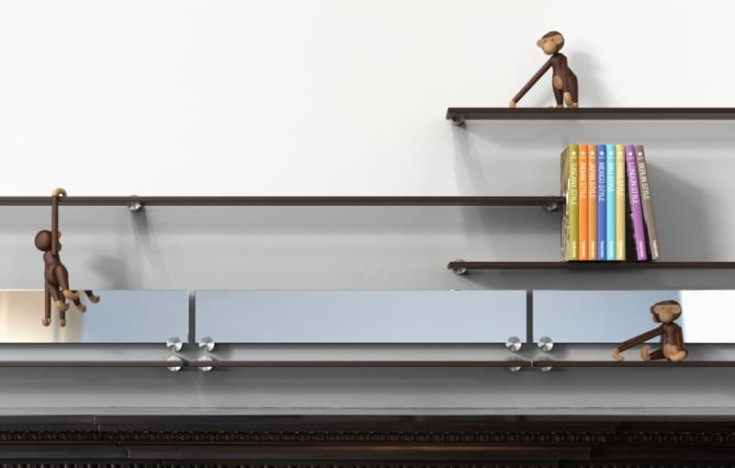 Frost Nova2 spejlbeslag, børstet rustfrit stål, 4 stk