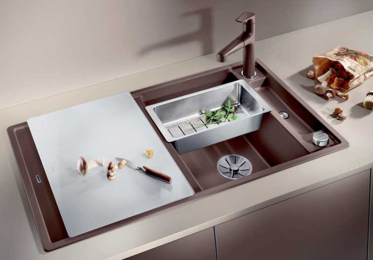 Blanco Axia III 5 S MXI køkkenvask, 91,5x51 cm, brun