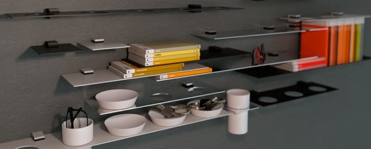 Frost Quadra hylleholder, 2 stk., rustfritt stål