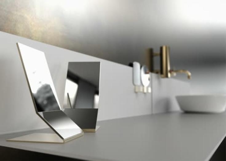 Frost Unu makeup spejl, 10x21 cm, guld