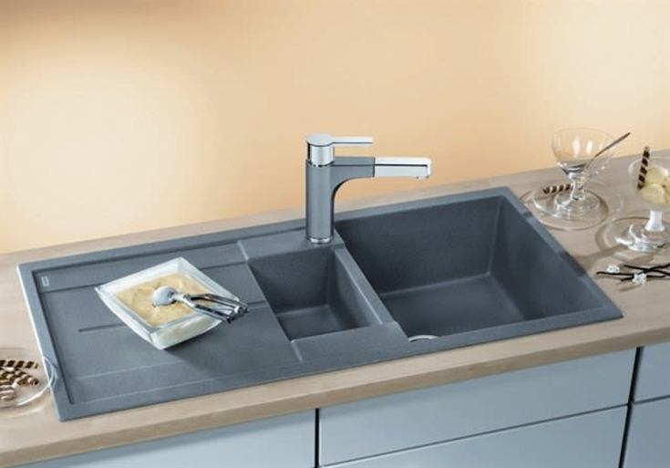 Blanco Metra 6 S UX køkkenvask, 100x50 cm, brun